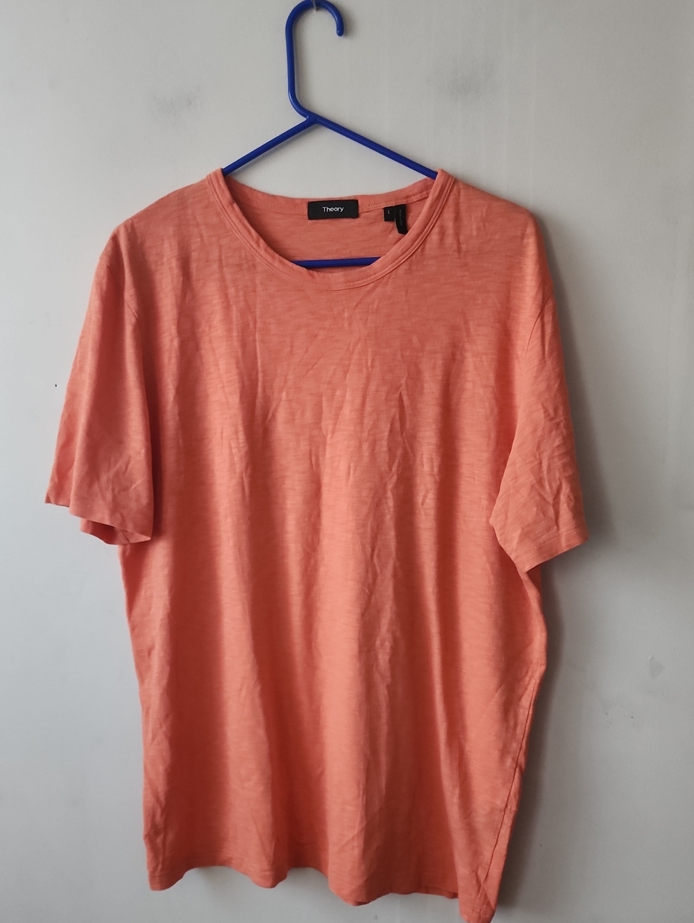 Theory Men's Short-Sleeve Crew Tee - Coral Orange